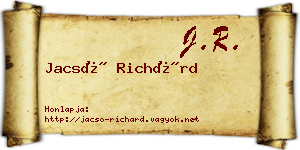 Jacsó Richárd névjegykártya